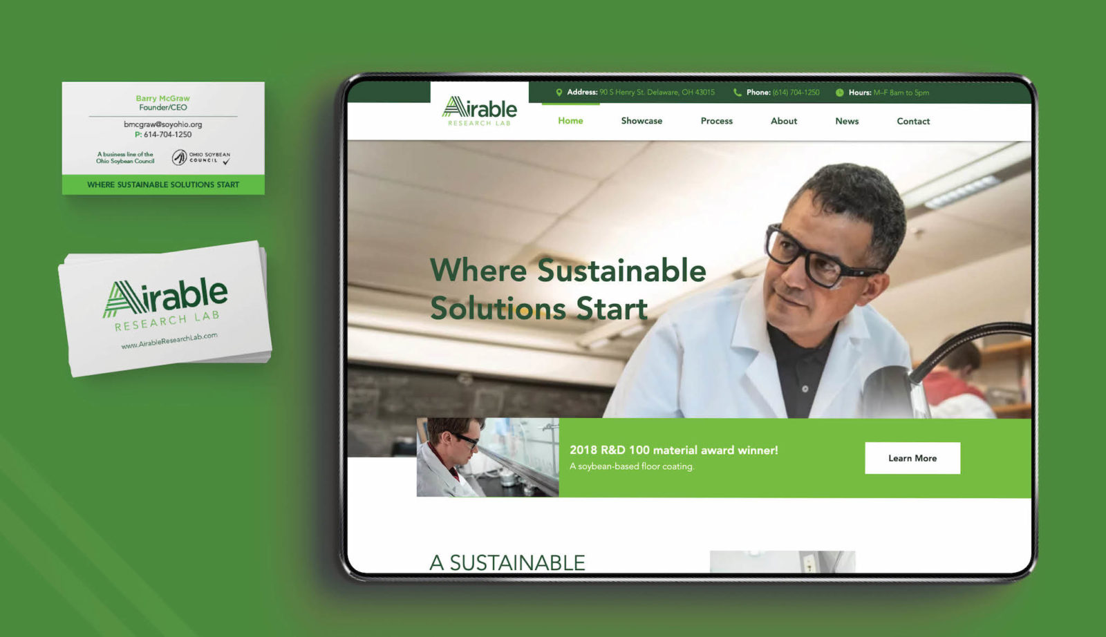 Airable Research Lab business cards and website