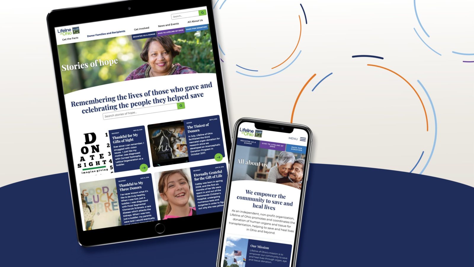 Lifeline of Ohio website on tablet and mobile devices