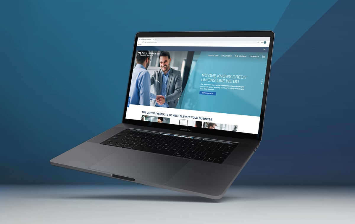OCUL Services Corporation website on laptop